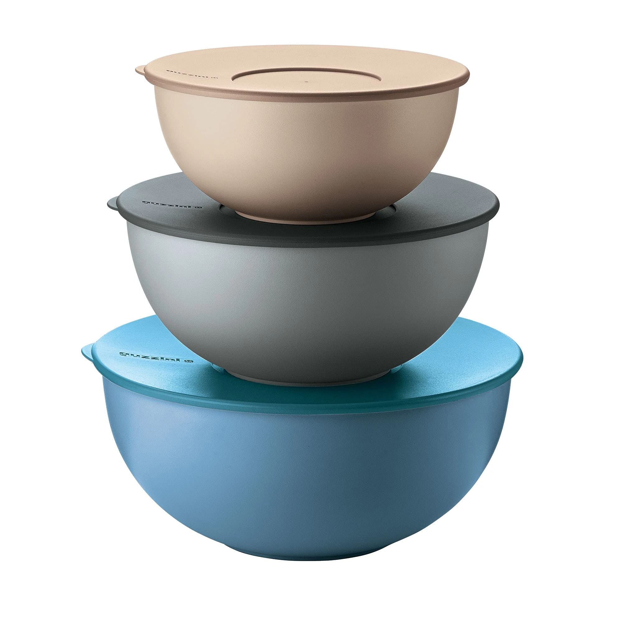Fratelli Guzzini Kitchen Active Design CONTAINERS Set of 3, N/C, Beige/Grey/Blue, 28x13.8 cm