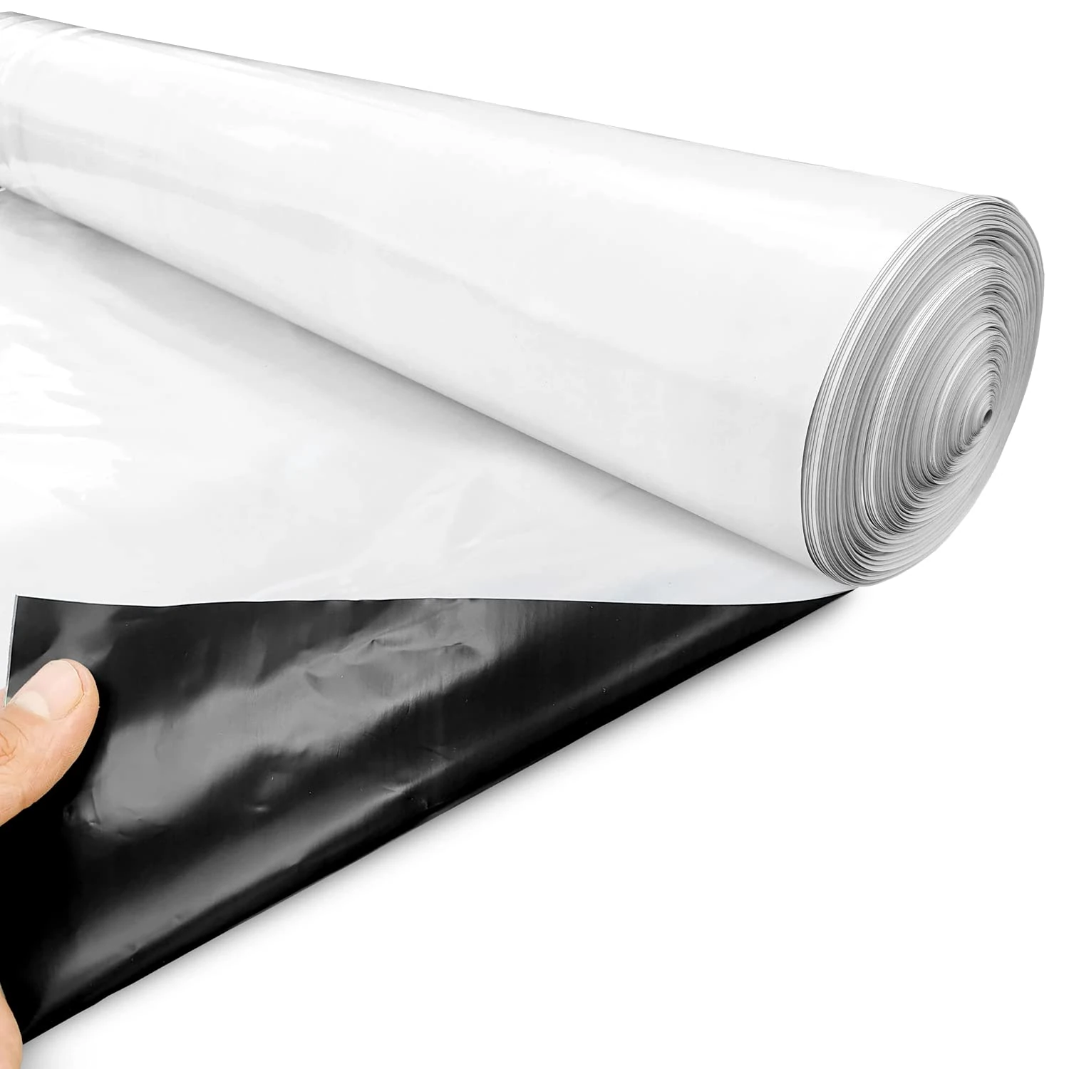 Elixir Gardens Black and White Heavy Duty Polythene Sheeting 360g 90 microns | Available at 2m wide and in lengths of 1, 3, 5, 6, 7, 8, 9, 10, 12, 14, 16, 18, 20, 30, 40, 50, 100m | 2m x 100m