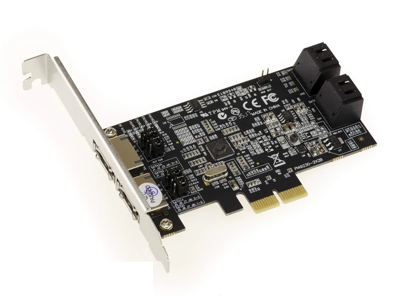 KALEA-INFORMATIQUE PCIe 4 + 2 PORTS SATA and eSATA 6G controller card with MARVELL 88SE9230 Chipset with RAID 0 1 10 Hyperduo