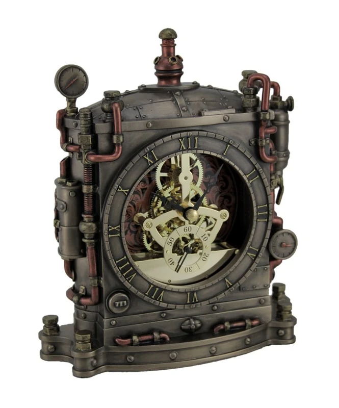 VERONESE The Grand Machine Steampunk Style Bronze Finished Mantel Clock