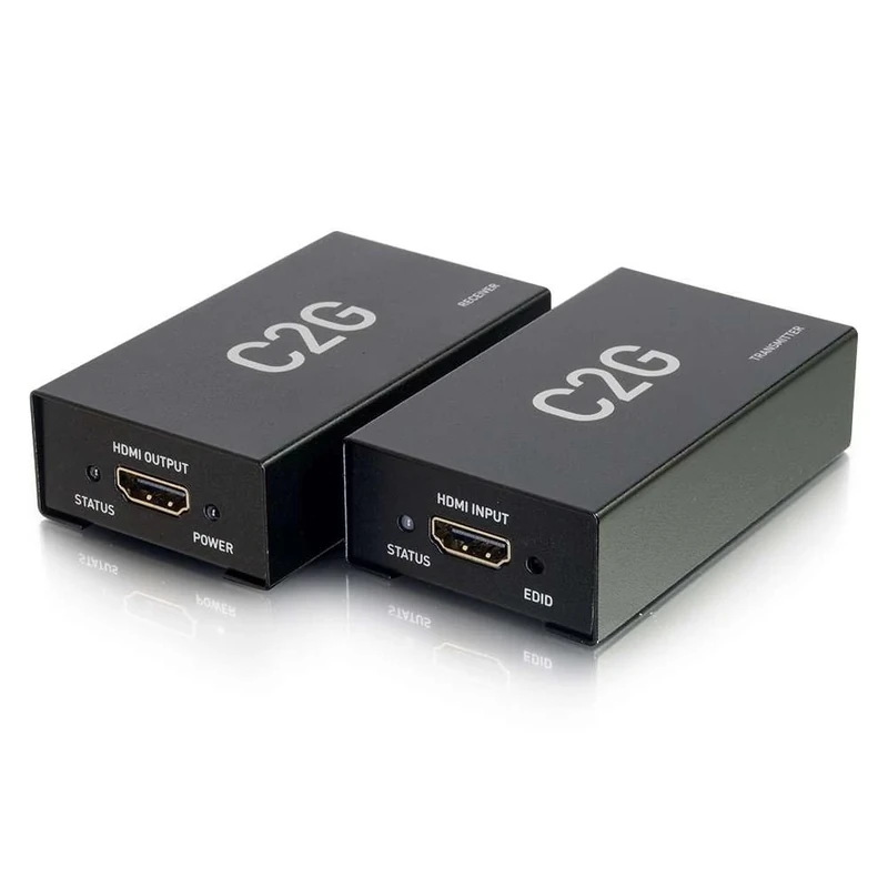 C2G Legrand HDMI Over Cat5/6 Signal Extender, Audio/Video Extender, Ideal as Plug and Play Extender, Supports Up to 164 Feet, Black, 1 Set of 2 Extenders, 60180