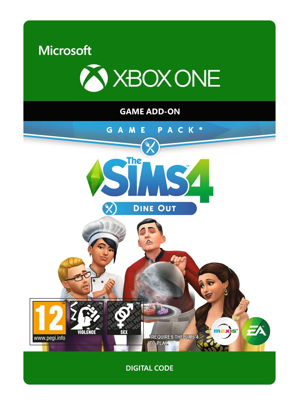 THE SIMS 4: (GP3) DINE OUT DLC | Xbox One - Download Code