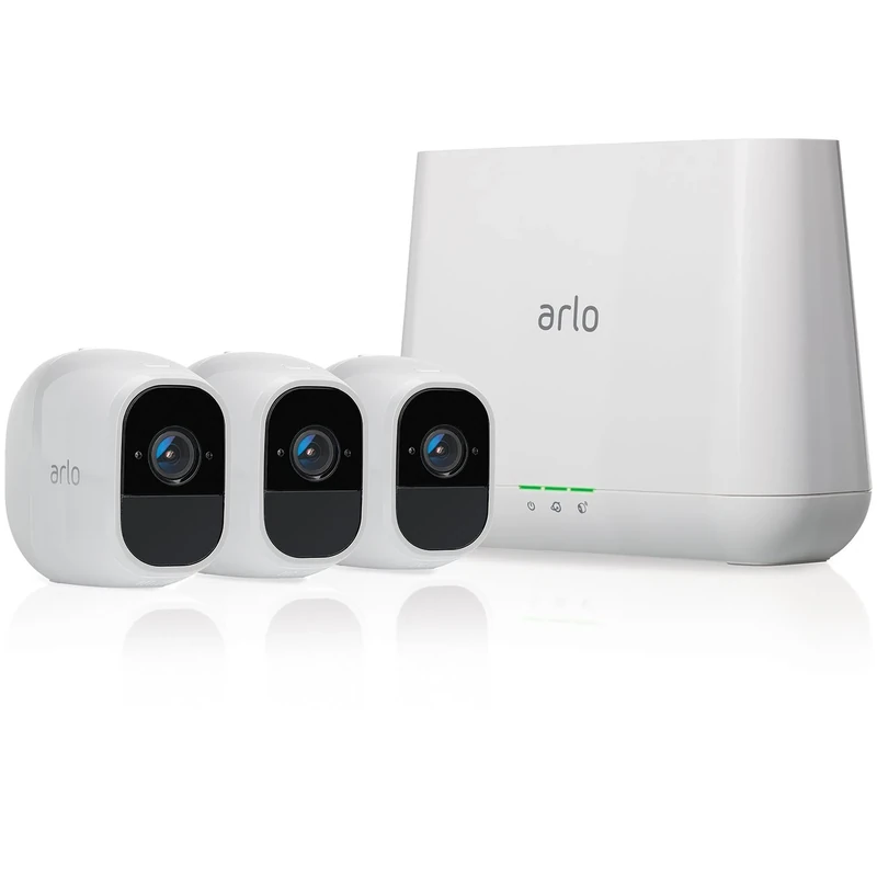 Arlo Pro2 Wireless Home Security Camera System CCTV, Wi-Fi, Alarm, Rechargeable, Night Vision, Indoor or Outdoor, 1080p, 2-Way Audio, Free Cloud Storage, 3 Camera Kit, VMS4330P