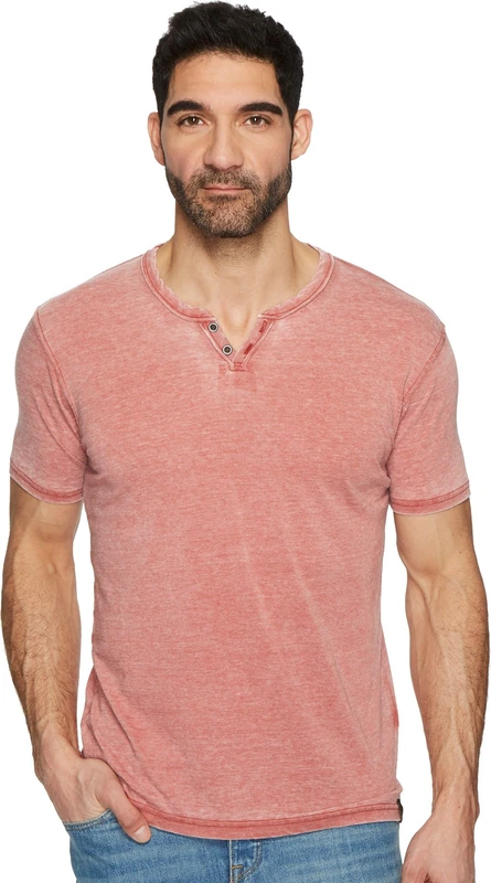 Lucky Brand Men's Venice Burnout Notch Neck Tee Shirt T, Cowhide, XXL