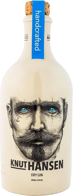 Knut Hansen Dry Gin | Hand-Filled Juniper Gin | 500 ml | 42% Vol. | Mild, Balanced Taste | Modern, Nordic-Hanseatic Gin | World Gin Award 2020