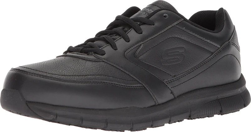 Skechers for Work Men's Nampa Food Service Shoe,Black Polyurethane,12 W US