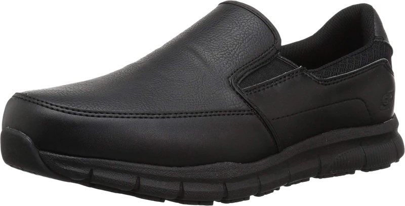 Skechers for Work Men's Nampa-Groton Food Service Shoe,Black Polyurethane,11.5 W US