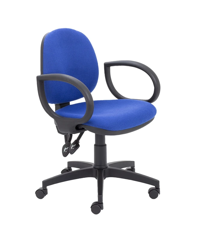Office Hippo Mid Back Desk Chair, Swivel Home & Office Chair With Height Adjustable Seat, Fixed Arms & Lumbar Support For Extra Comfort, Computer Chair For Daily Use - Royal Blue