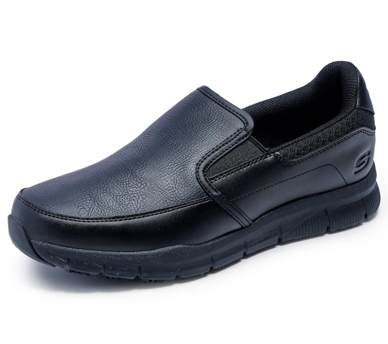 Skechers for Work Men's Nampa-Groton Food Service Shoe,Black Polyurethane,11 M US