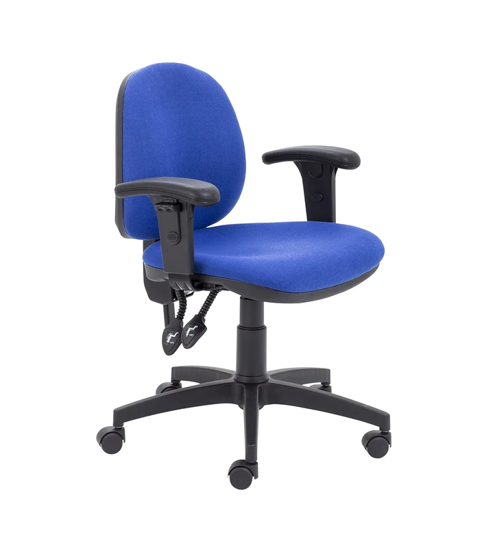 Office Hippo Mid Back Desk Chair, Swivel Office Chair For Home & Office With Height Adjustable Seat & Arms, Lumbar Support For Extra Comfort, Computer Chair For Daily Use - Royal Blue
