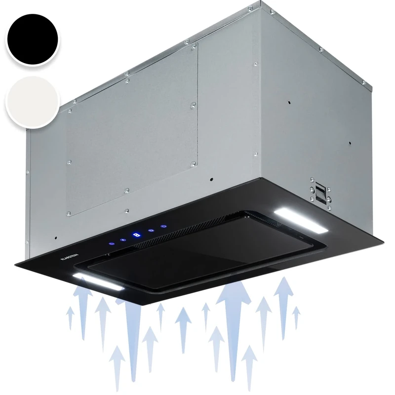 Klarstein HEKTOR SL Extractor Cooker Hood - Integrated Cooker Hood, 3 Speed Built in Kitchen Extractor Fan with Touch Control, Timer, 530 m³/h Exhaust Air Output, Black