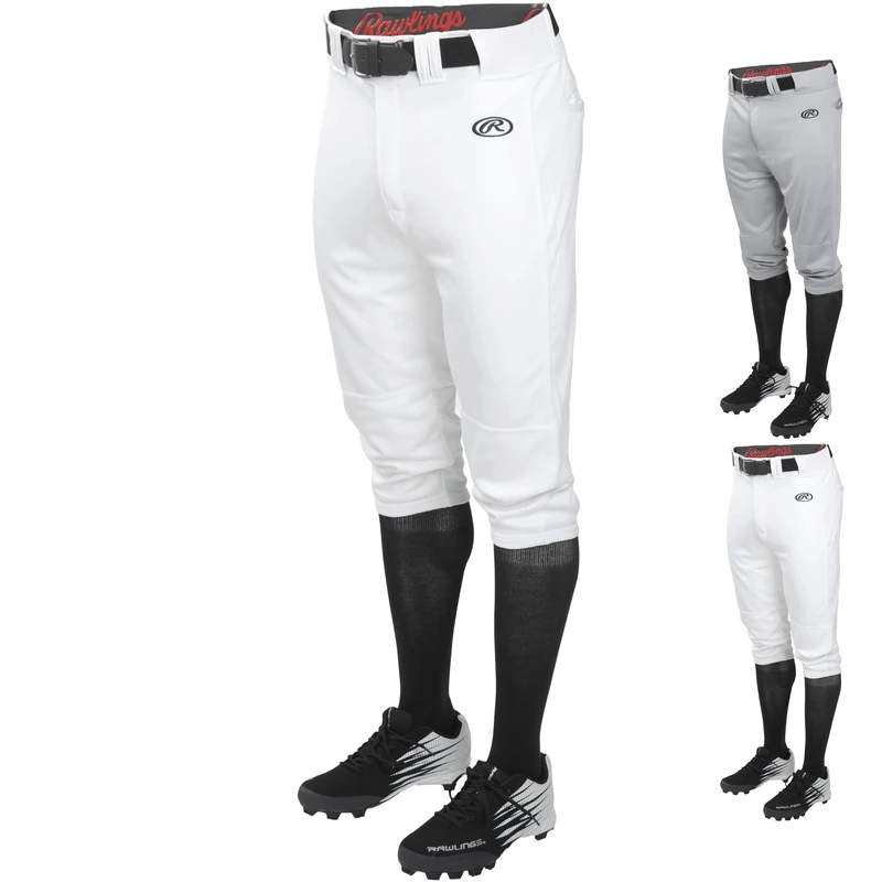 Rawlings Launch Series Game/Practice Baseball Pant, Adult, Solid Color, Knicker White