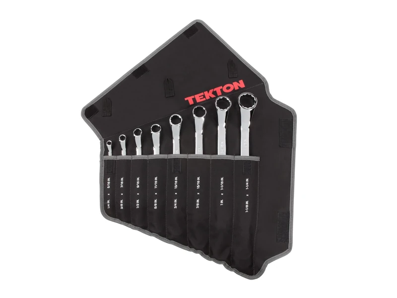 TEKTON 45-Degree Offset Box End Wrench Set with Pouch, 8-Piece (1/4-1-1/4 in.) | WBE23508 - Image 1