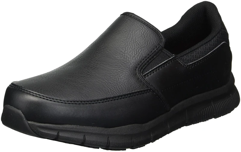 Skechers for Work Women's Nampa-Annod Food Service Shoe,Black Polyurethane,6.5 W US