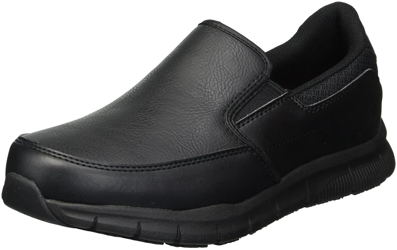 Skechers for Work Women's Nampa-Annod Food Service Shoe,Black Polyurethane,9 W US