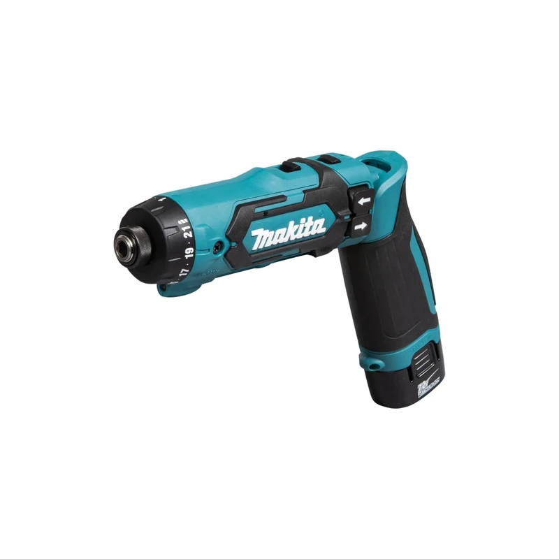 Makita DF012DSE 7.2V Li-ion Pencil Drill Driver Complete with 2 x 1.5 Ah Li-Ion Batteries and Charger Supplied in A Carry Case