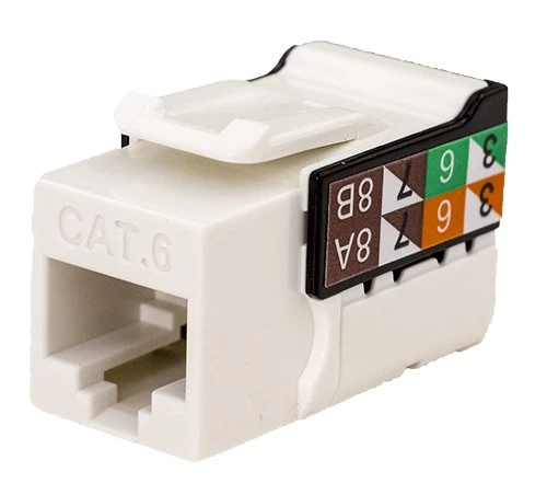 VC VERTICAL CABLE CAT6 RJ45 Keystone Jack, V-Max Series - White Color - (50 pack)
