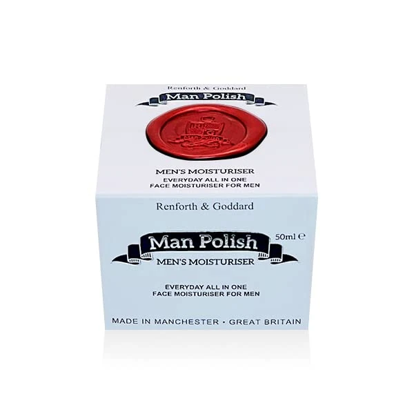 Man Polish Men's Moisturiser - Premium Sensitive Natural Anti Ageing Men's Moisturiser for Face 50ml
