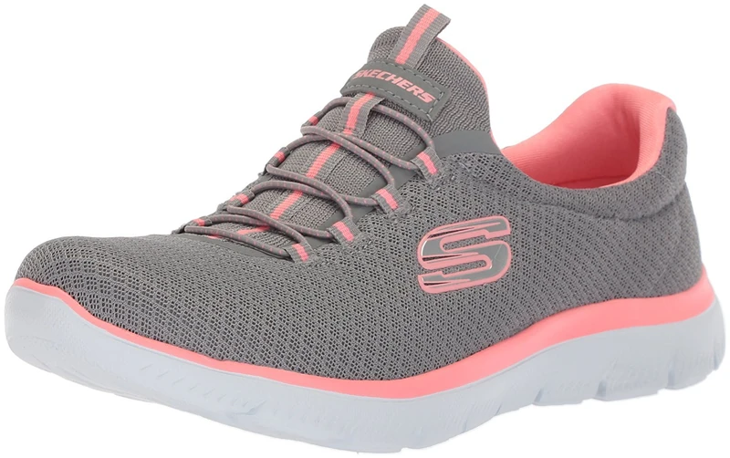 Skechers Women's Summits Sneaker, Grey Pink, 4 UK Wide - Image 1