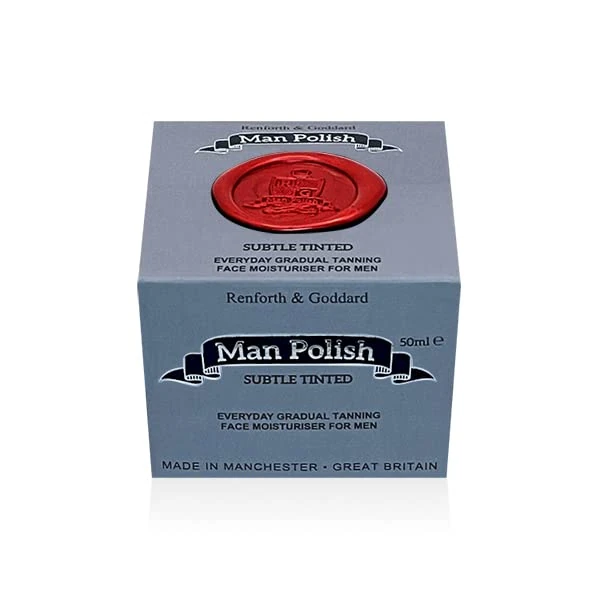 Man Polish Subtle Tinted - Premium Gradual Self Tanning Face Moisturiser for Men 50ml