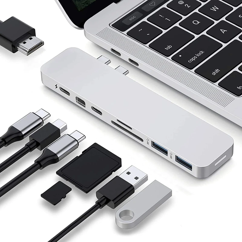 Targus HyperDrive PRO 8-in-2 USB-C Hub - Silver, (GN28D)