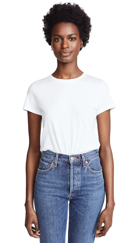 Vince Women's Essential Crew Tee, Optic White, Medium
