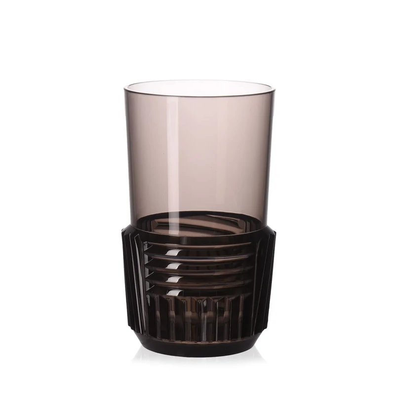 Kartell Trama Long Drink Glass, Fume, 15 x 8.5 x 15 cm