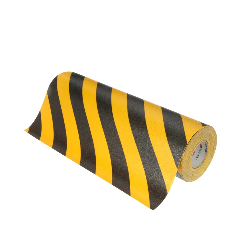 3M Safety-Walk Slip-Resistant General Purpose Tapes and Treads 613, Black/Yellow Stripe, 609.6 mm x 18.3 m | for light to heavy shoe-traffic areas