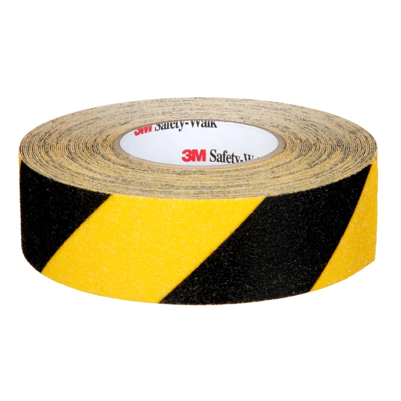 3M Safety-Walk Slip-Resistant General Purpose Tapes and Treads 613, Black/Yellow Stripe, 50.8 mm x 18.3 m