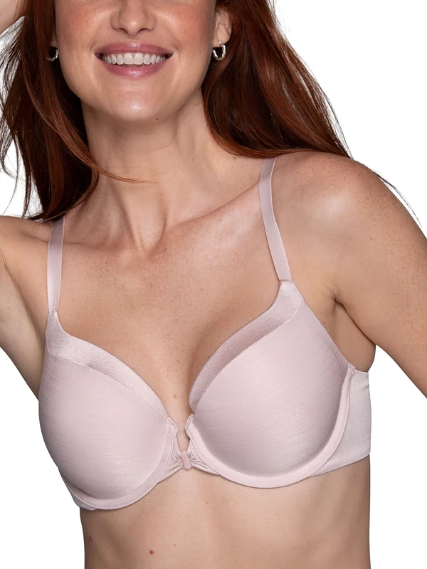 Vanity Fair Women's Illumination Closure Bra, 3-Way Convertible Staps, Lightly Lined Cups Up to Dd, Opaque, Front Close-Quartz, 36C