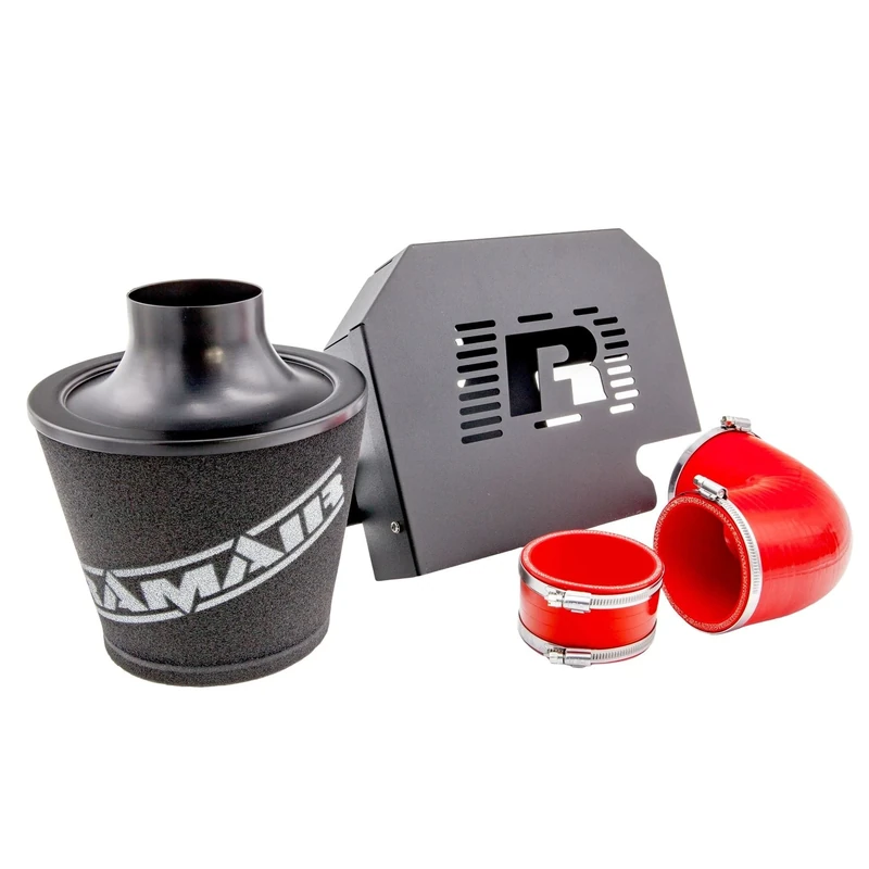 Ramair Filters SR-225-RD-ECU Performance Induction Kit with ECU Relocation Bracket and Silicone Hoses, Red
