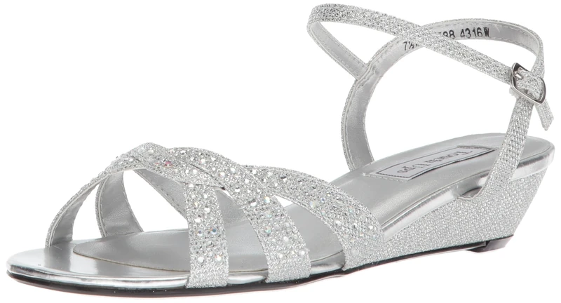 Touch Ups Women's Lena Wedge Sandal, Silver, 3.5 UK