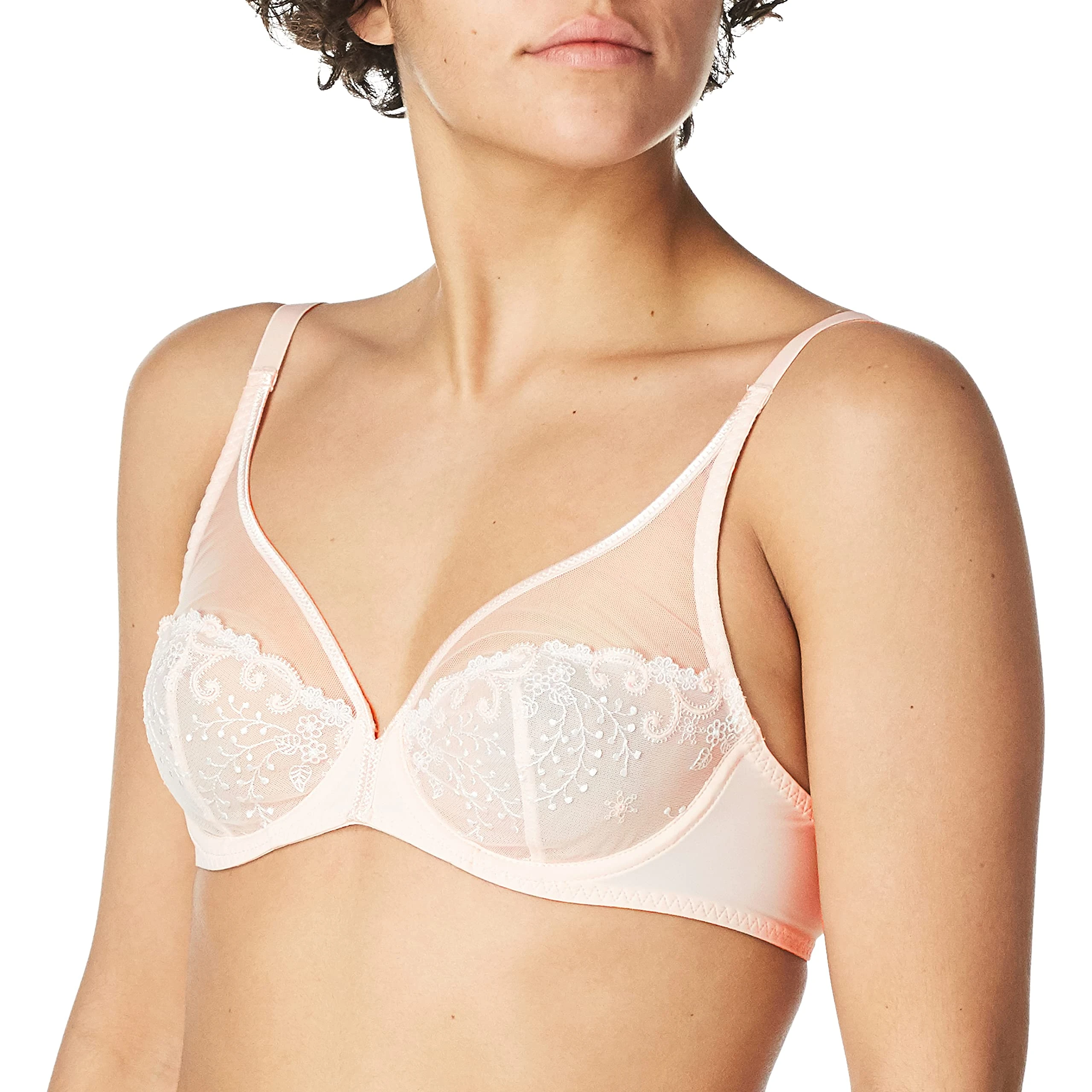 Simone Perele Women's Delice Sheer Plunge Bra, Blush, 36B