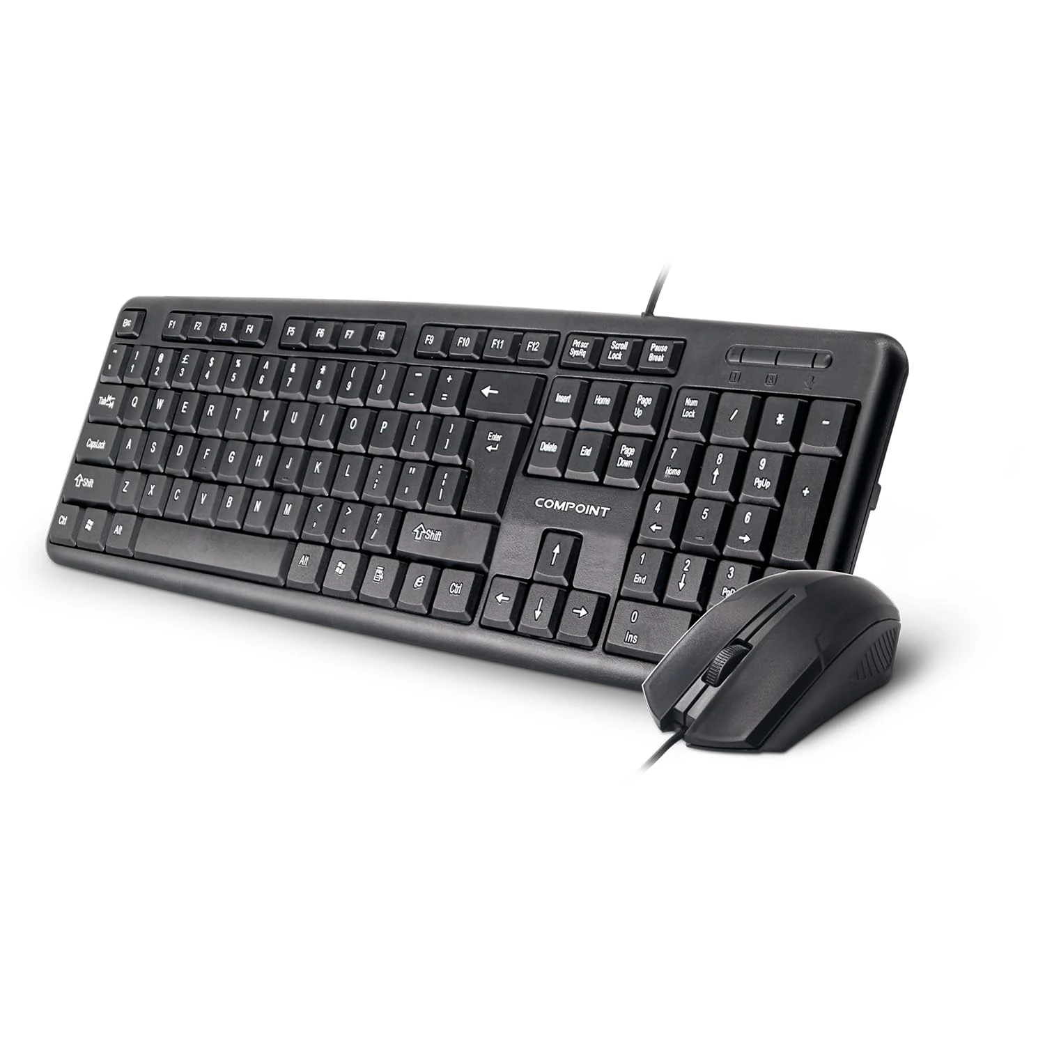 Dynamode DYNA-CP-KM8014 CP-KM8014 Multimedia Wired USB Full-size Keyboard and Optical Mouse Desktop Duo Set - Black