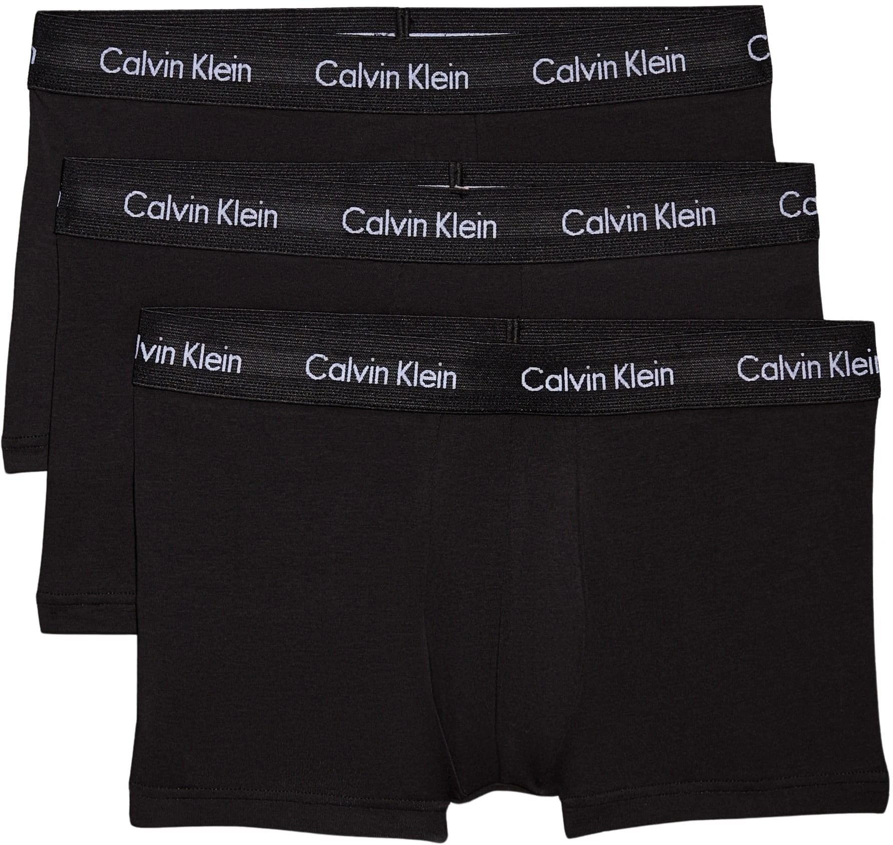 Calvin Klein Men’s 3 Pack Low Rise Trunks, Black (Black W. Black Wb), M