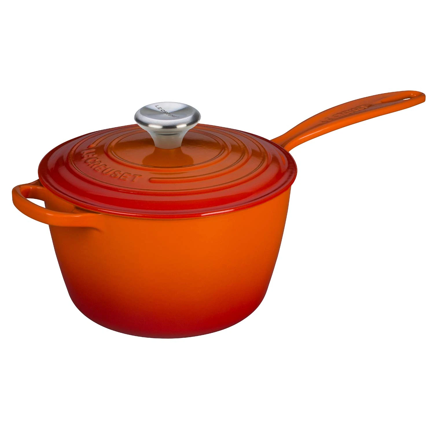 Le Creuset Signature Enamelled Cast Iron Saucepan with Anti Drip Pouring Lip and Vented Lid, for All Hob Types, 20 cm, 2.5 litres, Volcanic, 21181200902430
