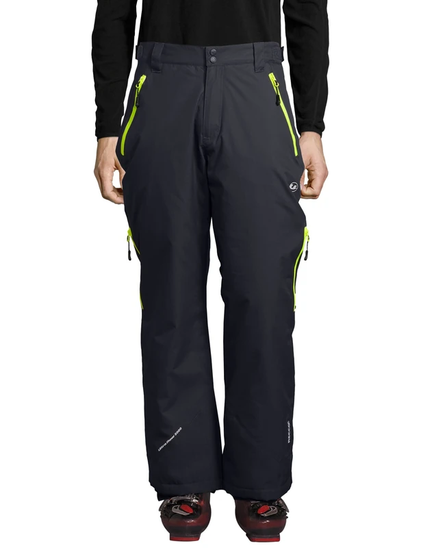 Ultrasport Men Professional Amud Ski/snowboard Pants - Dark Grey/Yellow, Large