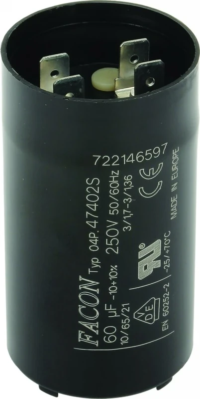 Robot Coupe 600018S Capacitor, 60 MF, 250V, 50 Hz/60 Hz