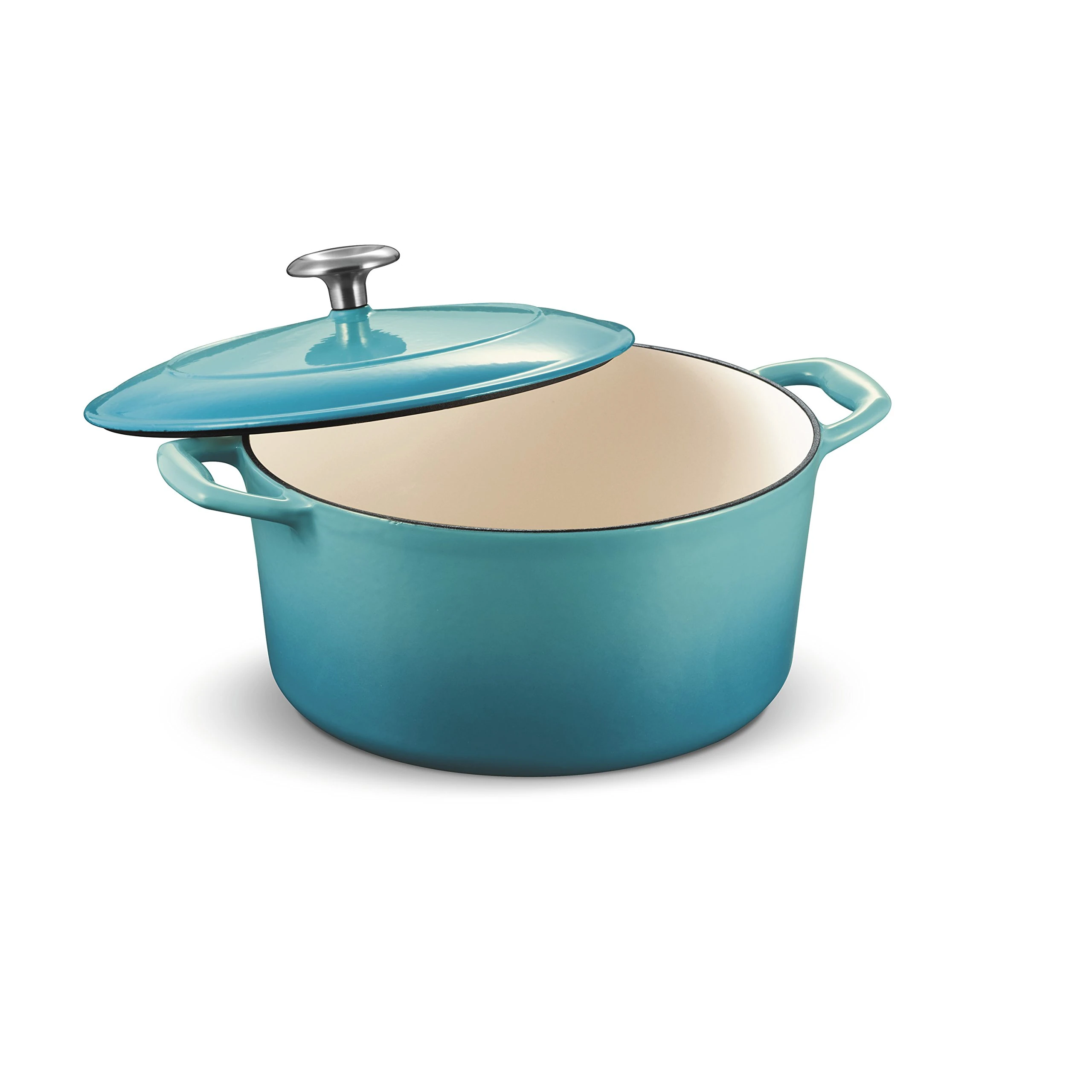 Tramontina 80131/036DS S1000 Enameled Cast Iron Covered Round Dutch Oven, Medium Blue