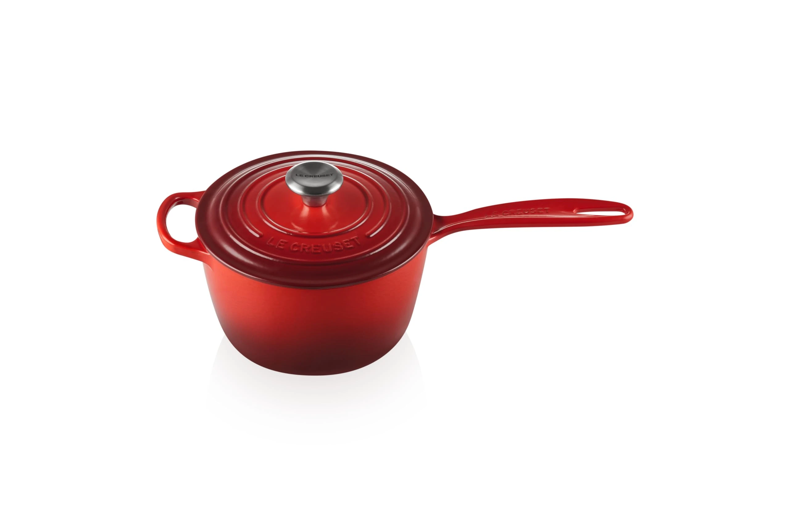 Le Creuset Signature Enamelled Cast Iron Saucepan, for All Hob Types, 18 cm, 1.8 litres, Cerise