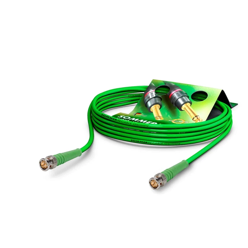 Sommer Cable BNC Video Cable 6G-SDI / 4K SC-Vector 0.8/3.7 - BNC 6G Hicon - Green - 32ft (10m)