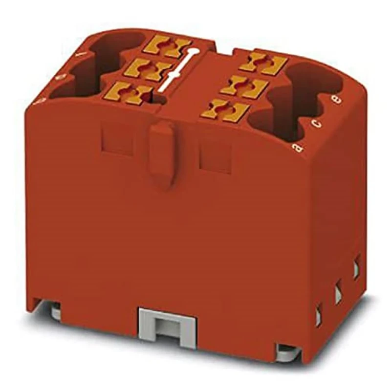 Phoenix Contact PTFIX 6 X 2.5 RD Distribution Block, Base Terminal, 450 V, 24 A, Number of Connectors 6, Cross Section 0.14 mm²-4 mm², AWG:26-12, Width 16 mm, Height 21.7 mm, Red, Pack of 10