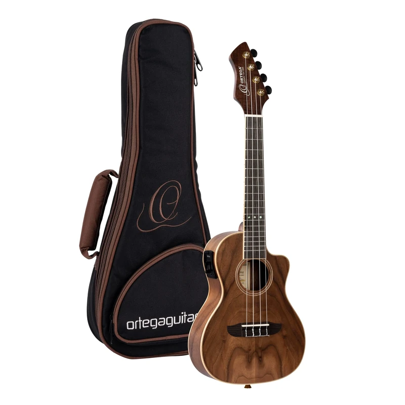 Ortega Guitars Concert Ukulele Electro-Acoustic – Horizon Series – Including Gigbag – Walnut, Natural (RUWN-CE)