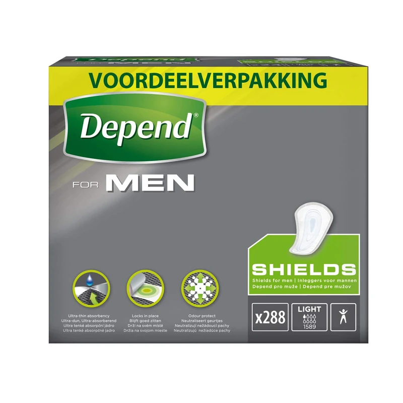 Depend Bandage for Men - Incontinence and Urine Loss - Shields - 288 Pieces - Advantage Packaging - Image 1