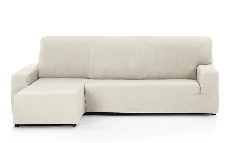 Martina Home Tunez Sofa Cover For Chaise Longue, 32 x 17 x 42 cm Short Left Arm (Front View) 32x17x42 cm ivory white
