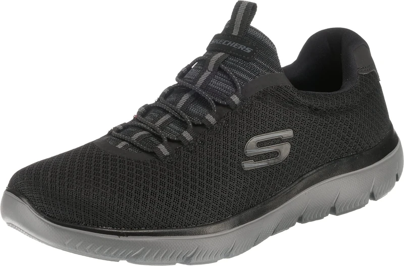Skechers Men's Summits 52811 Trainers, Black Mesh/Charcoal Trim, 12 UK