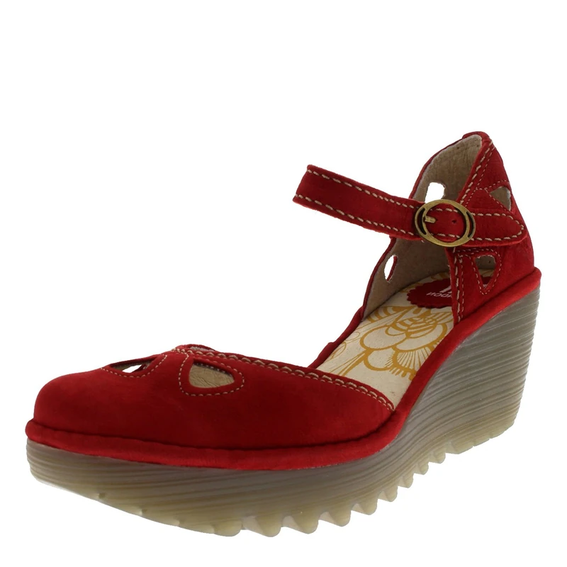 Fly London YUNA Closed Toe Heels, Red (Lipstick Red 135), 2.5 UK - Image 1