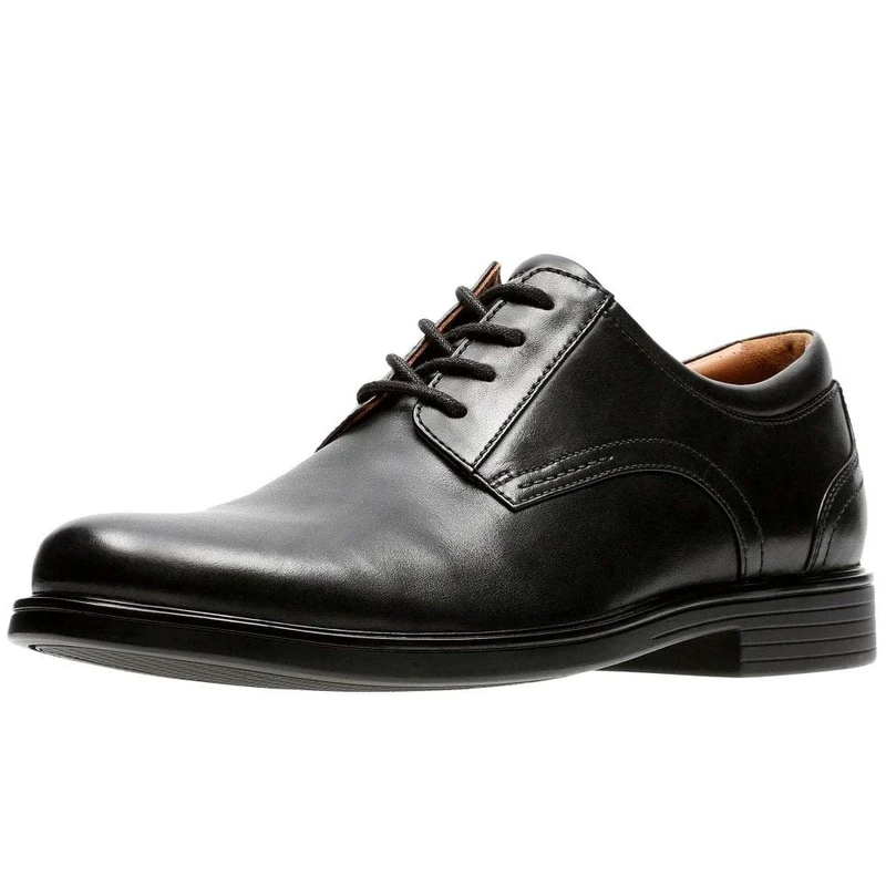 Clarks 261326778 Men’s Oxford Flat, Black Leather, 10 UK Wide