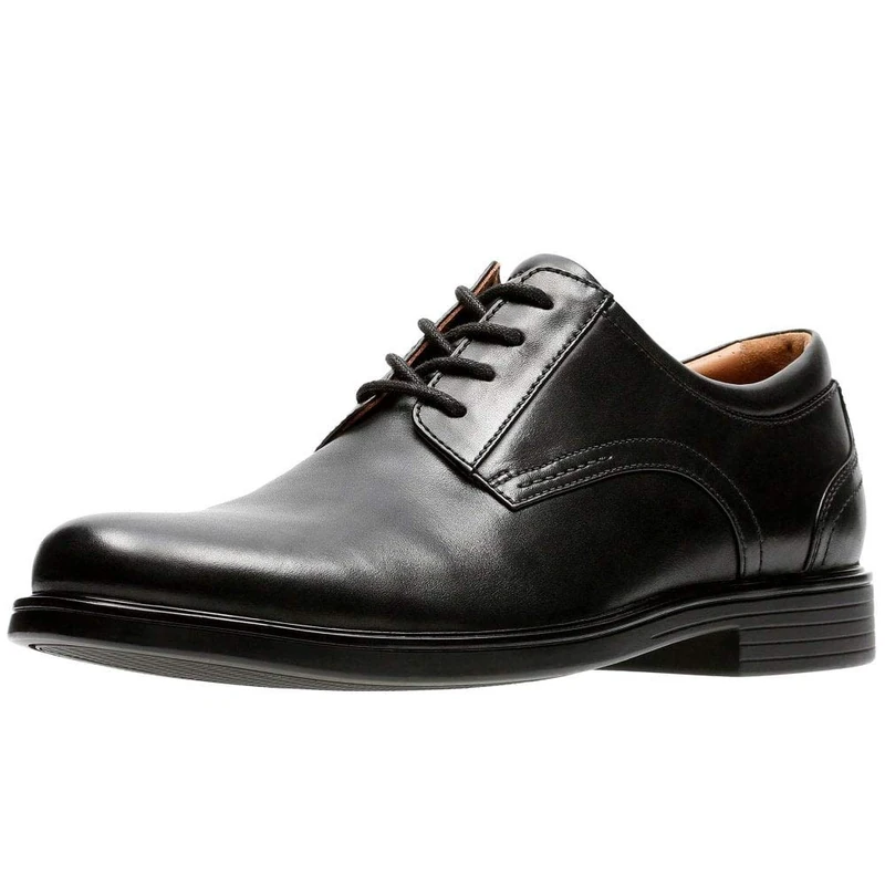 Clarks Un Aldric Lace Mens Black Leather, 7