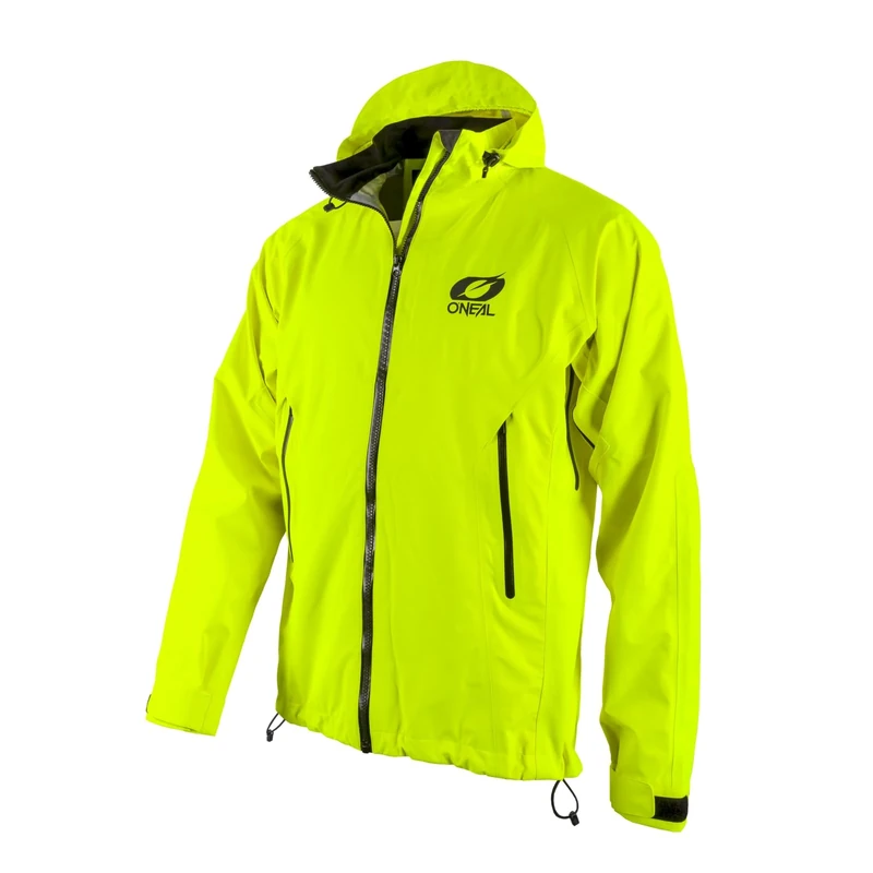 O'NEAL | Mountainbike-Jacket | MTB Mountain Bike DH Downhill FR Freeride | Waterproof, forearm ventilation, soft-touch material | Tsunami Rain Jacket | Adult | Neon-Yellow | Size S